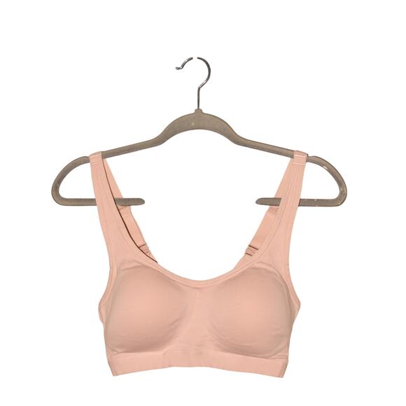 CUDDL DUDS NEW $39 Cotton Core Easy Support Wirefree‎ Bra Soft Peach Medium - Picture 2 of 3